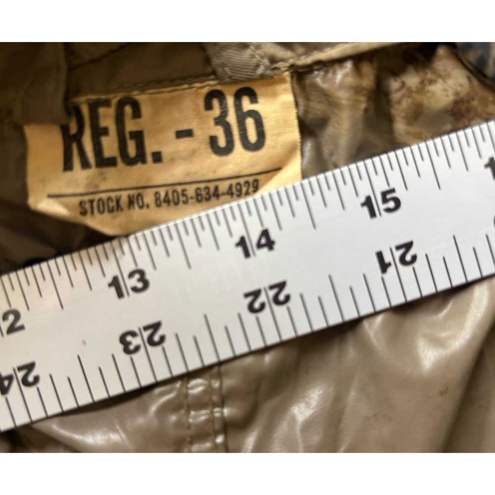 US Army Vintage 50s Korean War Rain Coat Military Trench 36 REG Nylon Taupe Read - Picture 6 of 16